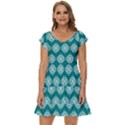 Abstract Knot Geometric Tile Pattern Short Sleeve Tiered Mini Dress View1