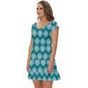 Abstract Knot Geometric Tile Pattern Short Sleeve Tiered Mini Dress View2