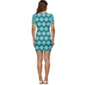 Abstract Knot Geometric Tile Pattern Low Cut Cap Sleeve Mini Dress View4