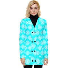 Abstract Knot Geometric Tile Pattern Button Up Hooded Coat  by GardenOfOphir