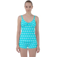 Abstract Knot Geometric Tile Pattern Tie Front Two Piece Tankini by GardenOfOphir