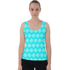 Abstract Knot Geometric Tile Pattern Velvet Tank Top by GardenOfOphir