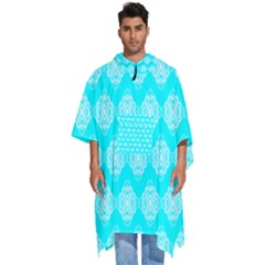 Abstract Knot Geometric Tile Pattern Men s Hooded Rain Ponchos