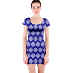 Abstract Knot Geometric Tile Pattern Short Sleeve Bodycon Dress by GardenOfOphir