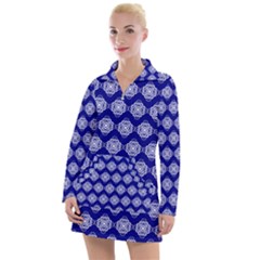 Abstract Knot Geometric Tile Pattern Women s Long Sleeve Casual Dress by GardenOfOphir