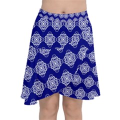 Abstract Knot Geometric Tile Pattern Chiffon Wrap Front Skirt by GardenOfOphir