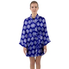 Abstract Knot Geometric Tile Pattern Long Sleeve Satin Kimono by GardenOfOphir