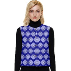 Abstract Knot Geometric Tile Pattern Women s Short Button Up Puffer Vest