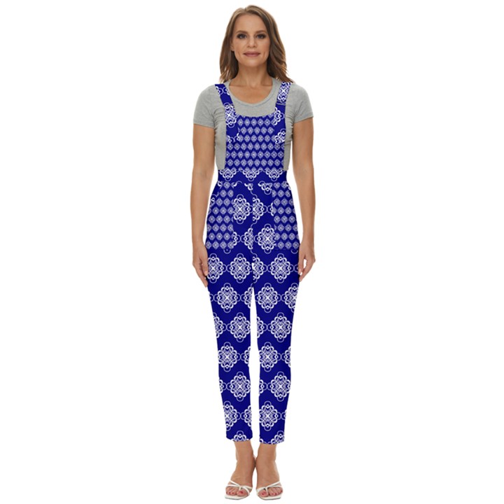 Abstract Knot Geometric Tile Pattern Women s Pinafore Overalls Jumpsuit