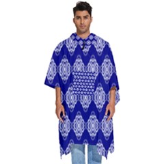 Abstract Knot Geometric Tile Pattern Men s Hooded Rain Ponchos