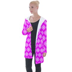 Abstract Knot Geometric Tile Pattern Longline Hooded Cardigan by GardenOfOphir