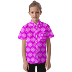 Abstract Knot Geometric Tile Pattern Kids  Short Sleeve Shirt by GardenOfOphir