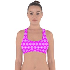 Abstract Knot Geometric Tile Pattern Cross Back Hipster Bikini Top  by GardenOfOphir