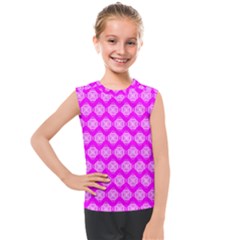 Abstract Knot Geometric Tile Pattern Kids  Mesh Tank Top by GardenOfOphir