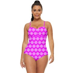 Abstract Knot Geometric Tile Pattern Retro Full Coverage Swimsuit by GardenOfOphir