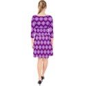 Abstract Knot Geometric Tile Pattern Quarter Sleeve Front Wrap Dress View2