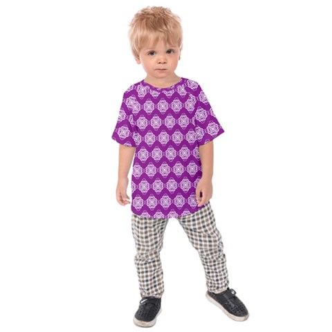 Abstract Knot Geometric Tile Pattern Kids  Raglan Tee by GardenOfOphir