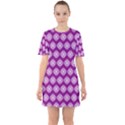 Abstract Knot Geometric Tile Pattern Sixties Short Sleeve Mini Dress View1