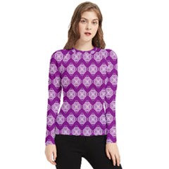 Abstract Knot Geometric Tile Pattern Women s Long Sleeve Rash Guard by GardenOfOphir