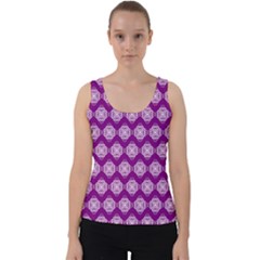 Abstract Knot Geometric Tile Pattern Velvet Tank Top by GardenOfOphir