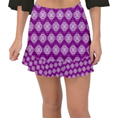 Abstract Knot Geometric Tile Pattern Fishtail Mini Chiffon Skirt by GardenOfOphir