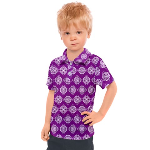 Abstract Knot Geometric Tile Pattern Kids  Polo Tee by GardenOfOphir