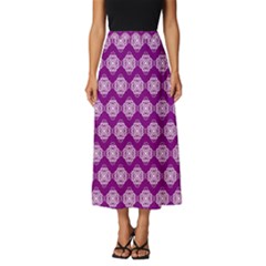 Abstract Knot Geometric Tile Pattern Classic Midi Chiffon Skirt