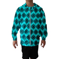 Abstract Knot Geometric Tile Pattern Kids  Hooded Windbreaker by GardenOfOphir