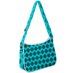 Abstract Knot Geometric Tile Pattern Zip Up Shoulder Bag by GardenOfOphir