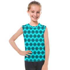 Abstract Knot Geometric Tile Pattern Kids  Mesh Tank Top by GardenOfOphir