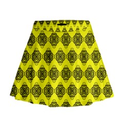 Abstract Knot Geometric Tile Pattern Mini Flare Skirt by GardenOfOphir