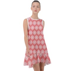 Abstract Knot Geometric Tile Pattern Frill Swing Dress by GardenOfOphir