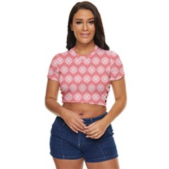 Abstract Knot Geometric Tile Pattern Side Button Cropped Tee by GardenOfOphir