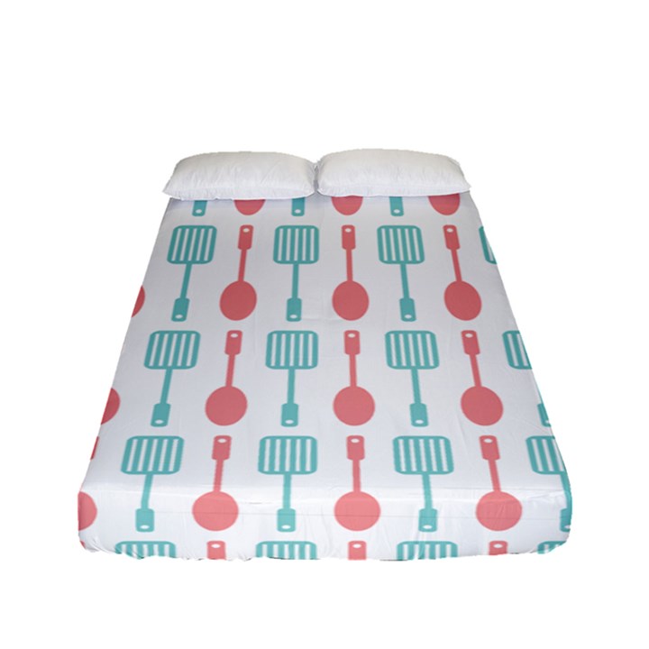 Spatula Spoon Pattern Fitted Sheet (Full/ Double Size)