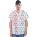 Spatula Spoon Pattern Men s V-Neck Scrub Top View1