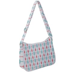 Spatula Spoon Pattern Zip Up Shoulder Bag by GardenOfOphir