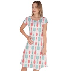 Spatula Spoon Pattern Classic Short Sleeve Dress by GardenOfOphir