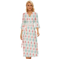 Spatula Spoon Pattern Midsummer Wrap Dress by GardenOfOphir