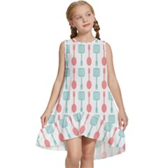 Spatula Spoon Pattern Kids  Frill Swing Dress by GardenOfOphir