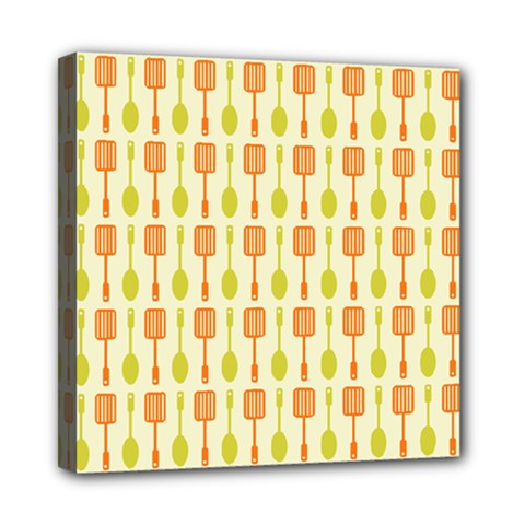 Spatula Spoon Pattern Mini Canvas 8  X 8  (stretched) by GardenOfOphir