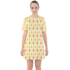 Spatula Spoon Pattern Sixties Short Sleeve Mini Dress by GardenOfOphir