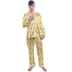 Spatula Spoon Pattern Men s Long Sleeve Satin Pajamas Set by GardenOfOphir