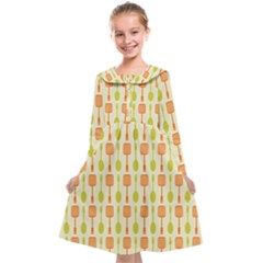 Spatula Spoon Pattern Kids  Midi Sailor Dress by GardenOfOphir