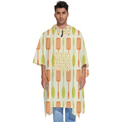 Spatula Spoon Pattern Men s Hooded Rain Ponchos