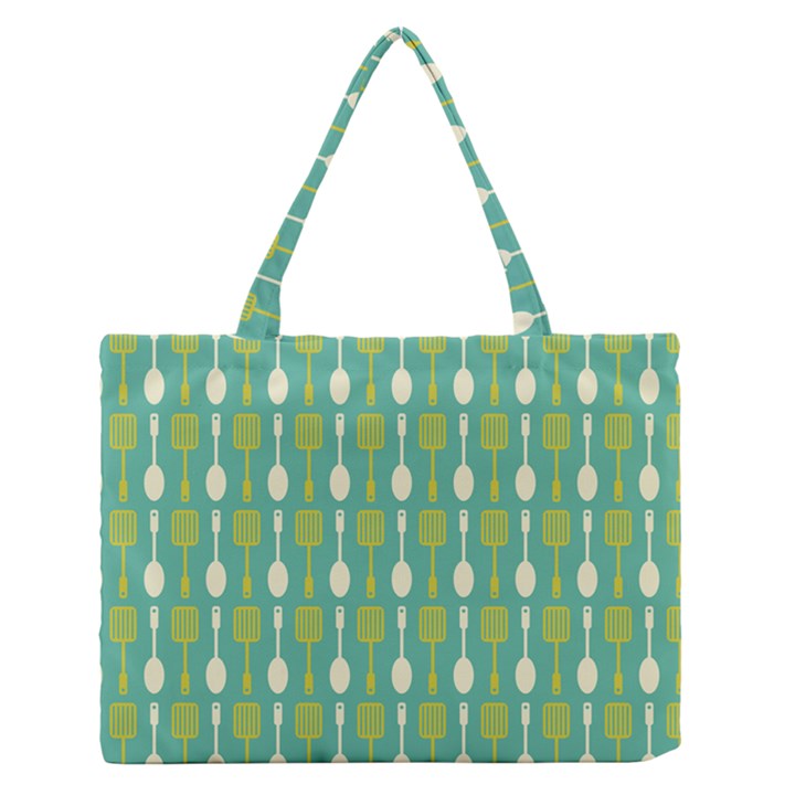 Spatula Spoon Pattern Zipper Medium Tote Bag