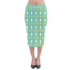 Spatula Spoon Pattern Velvet Midi Pencil Skirt by GardenOfOphir