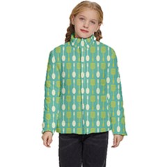 Spatula Spoon Pattern Kids  Puffer Bubble Jacket Coat by GardenOfOphir