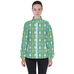 Spatula Spoon Pattern Women s High Neck Windbreaker by GardenOfOphir