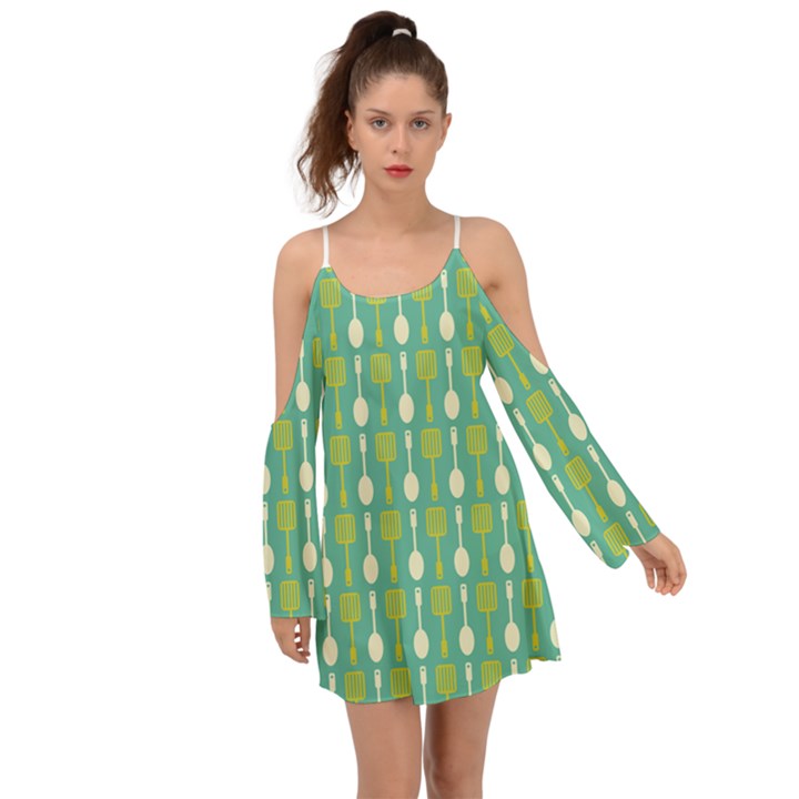 Spatula Spoon Pattern Boho Dress