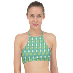 Spatula Spoon Pattern Racer Front Bikini Top by GardenOfOphir